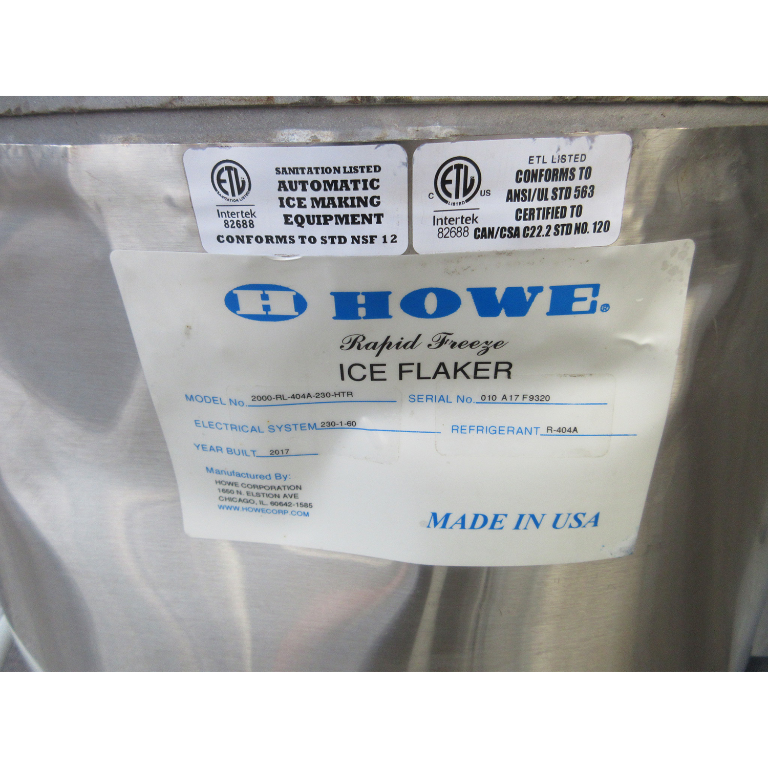 Howe 2000RL Ice Flaker, Used Excellent Condition image 3