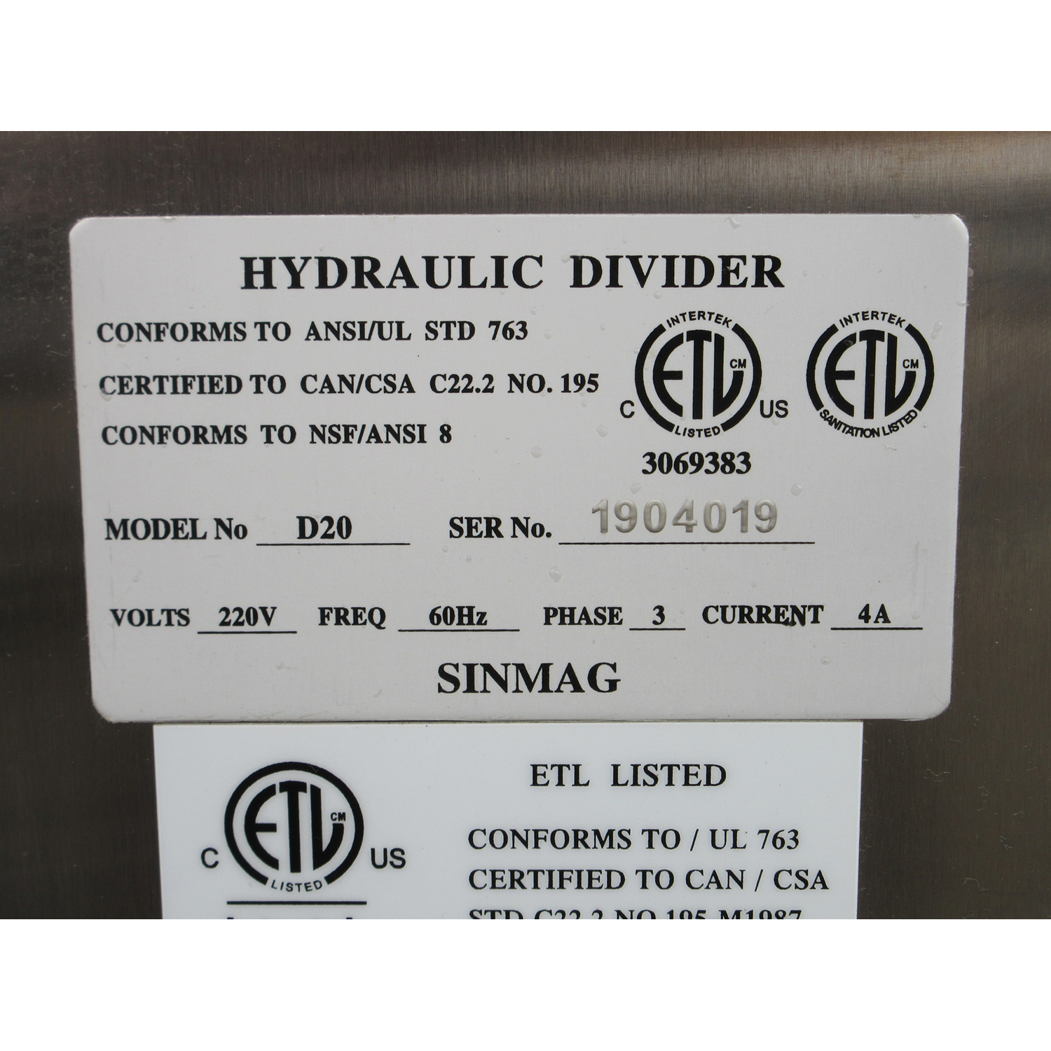 ABS ABSHDD20 Hydraulic 20 Portion Dough Divider, Used Excellent Condition image 5