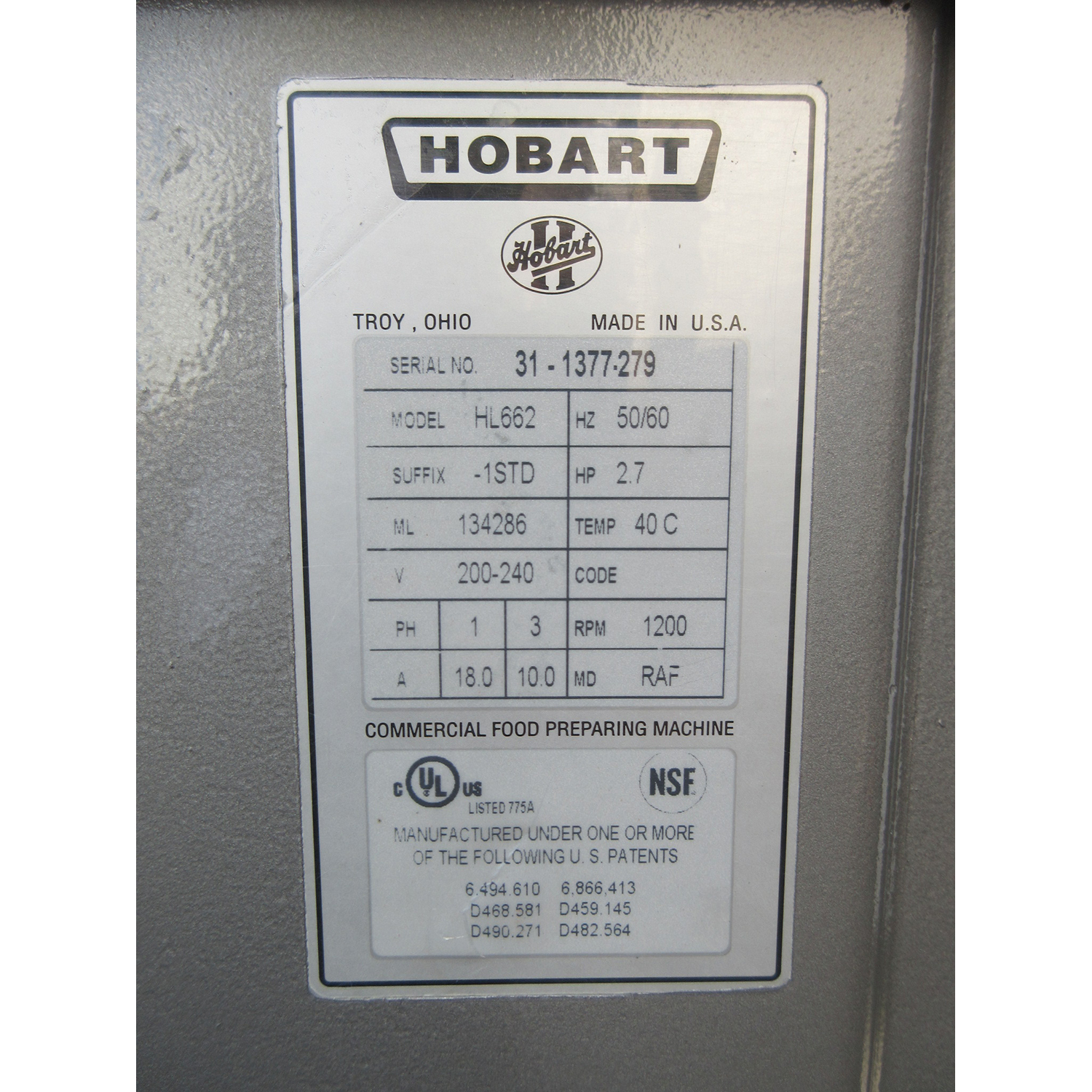 Hobart HL662 60 Qt Legacy Pizza Mixer , Used Excellent Condition image 3