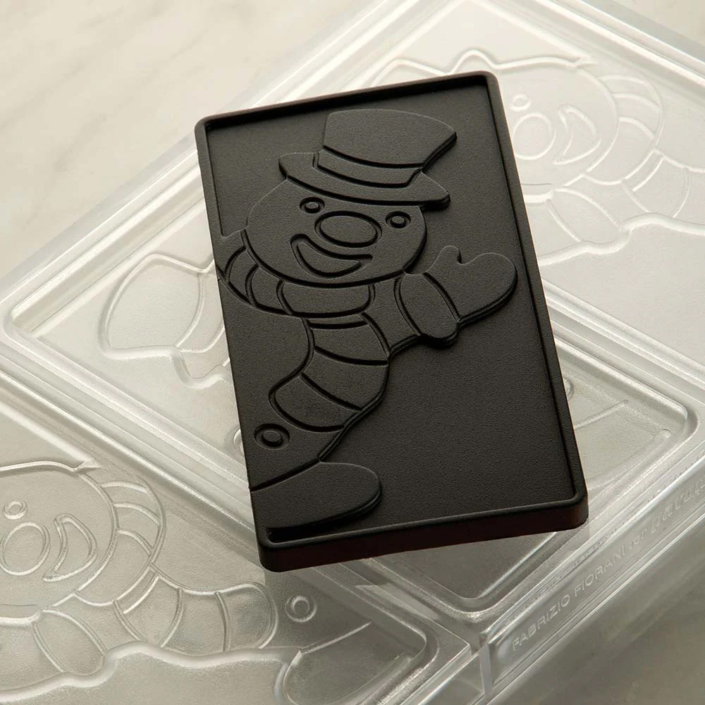 Pavoni Xmas Snowman Bar Polycarbonate Chocolate Mold, 3 Cavities image 1