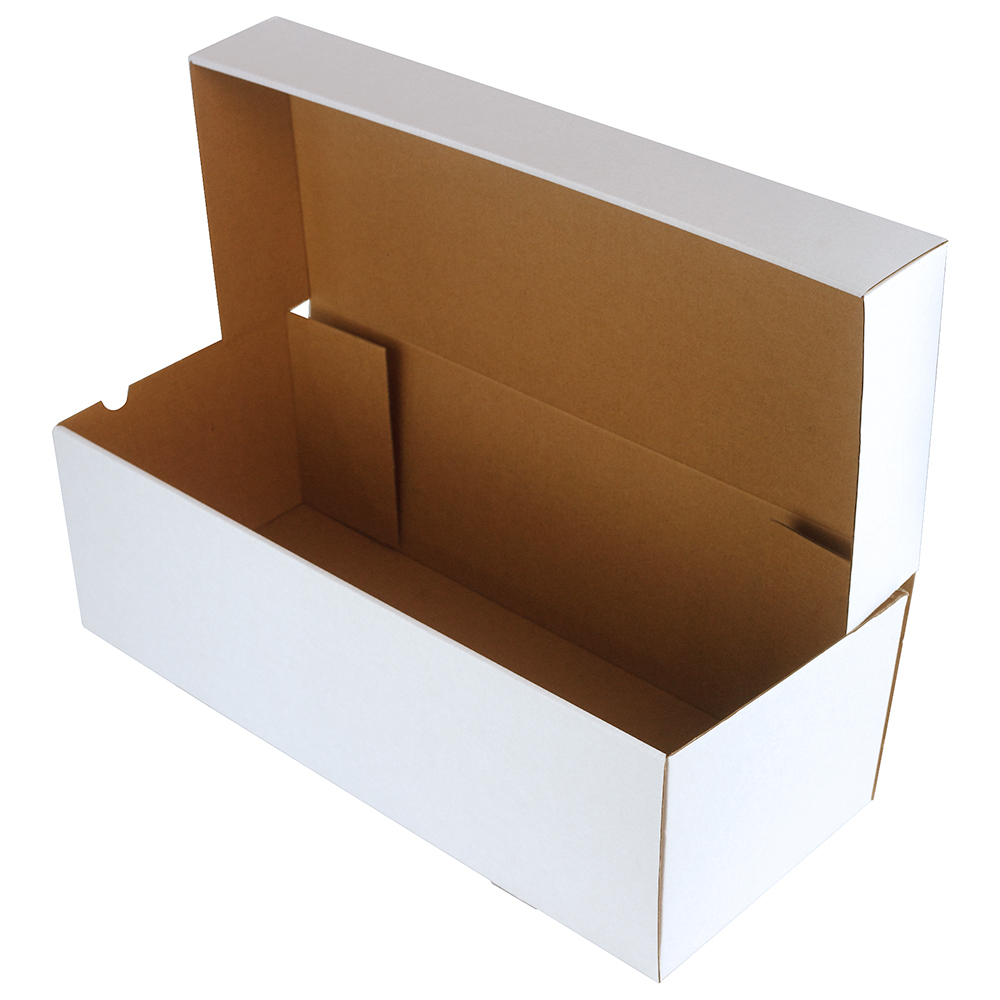 O'Creme White Corrugated Log Cake Box, 17" x 7" x 5.5" - Pack of 25 image 1