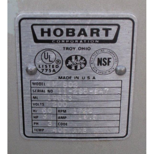 Hobart 80 Qt Mixer Model # M802 Used Good Condition image 6