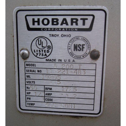 Hobart 20 qt Mixer Model # A200T Used Very Good Condition Original Paint image 4