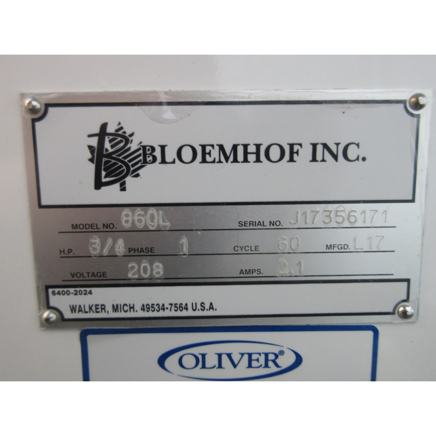 Bloemhof 860L Bread Moulder, Includes 2 Pressure Plates, Used Excellent Condition image 4
