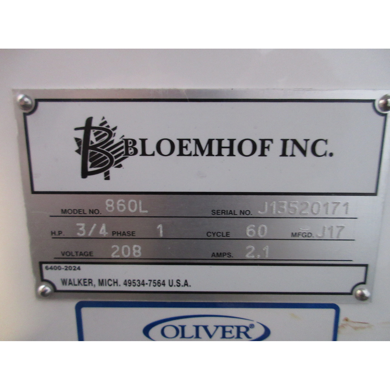 Bloemhof 860L Bread Moulder, Includes 2 Pressure Plates, Used Excellent Condition image 4
