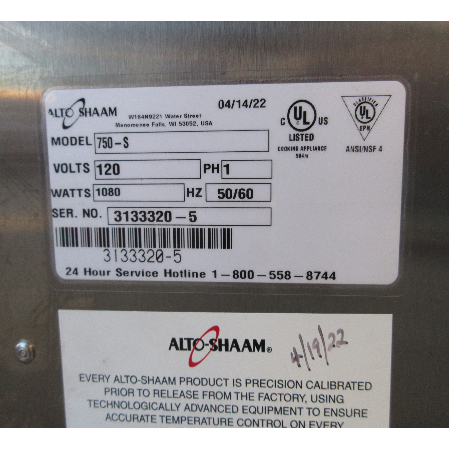 Alto Shaam 750-S 26" Low Temperature Hot Holding Cabinet, Brand New image 3
