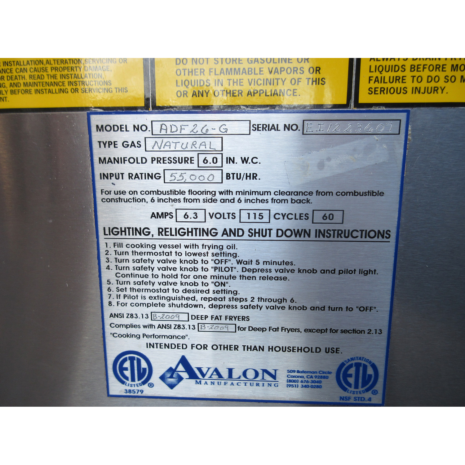 Avalon ADF26-G Donut Fryer, Used Excellent Condition image 4