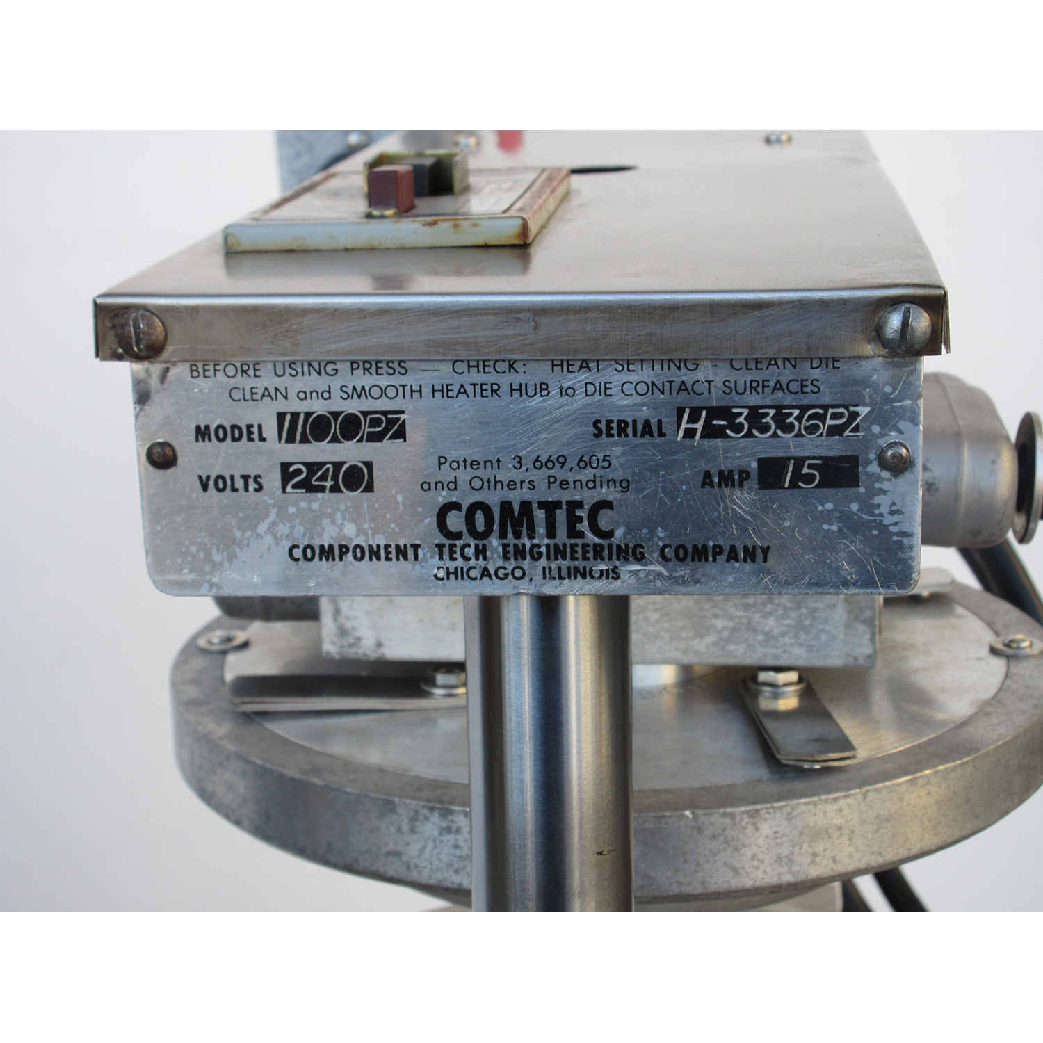 Comtec 1100 Hydraulic Pie Press, Used Excellent Condition image 2