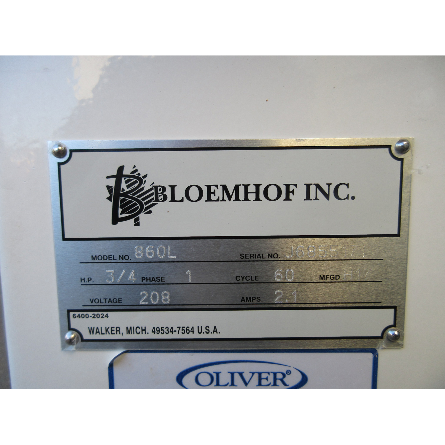 Bloemhof 860L Dough Sheeter & Moulder, Includes 2 Pressure Plates, Used Excellent Condition image 4