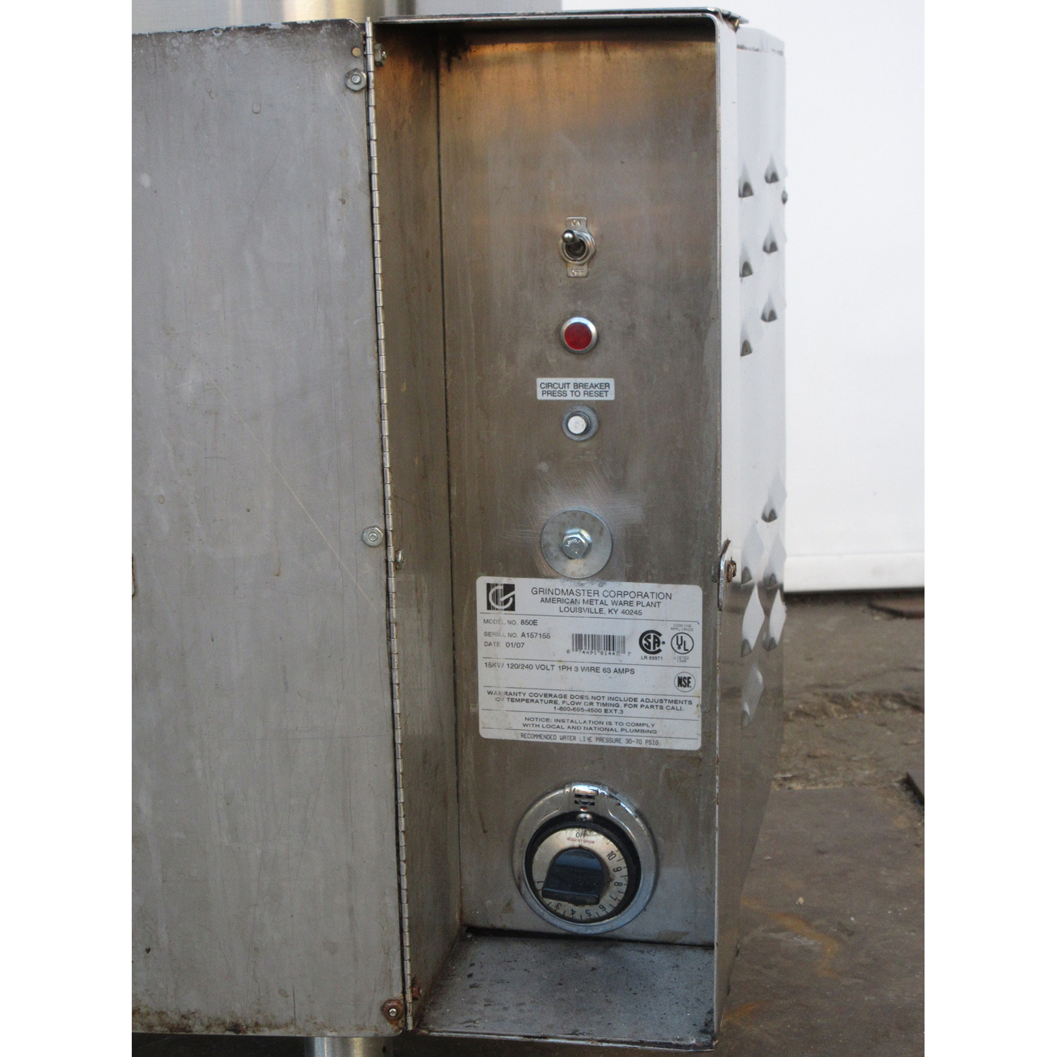 Grindmaster 850E 50 Gallon Hot Water Boiler, Used Excellent Condition image 2
