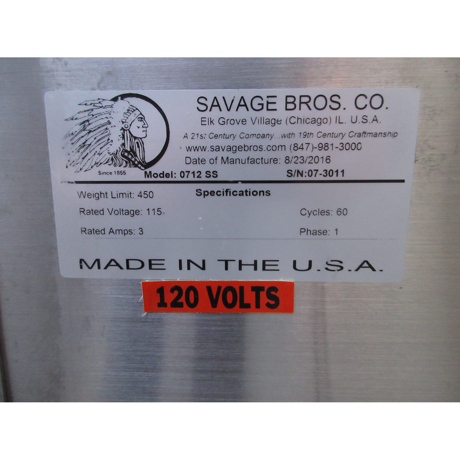 Savage Brothers 0712SS Mixer Bowl Lifter, Used Excellent Condition,  image 3