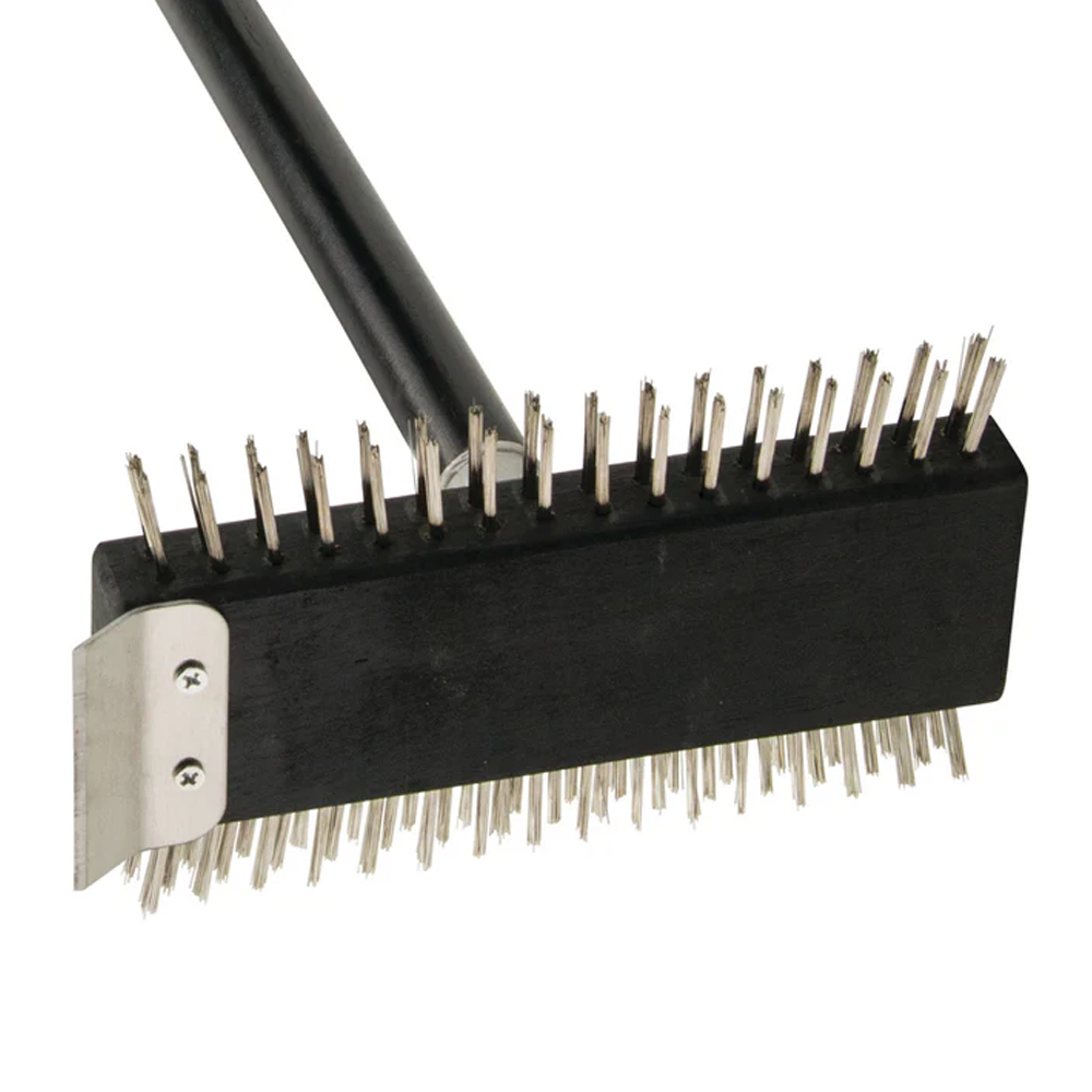 Winco Two Sided Wire Brush, 30" Handle image 1