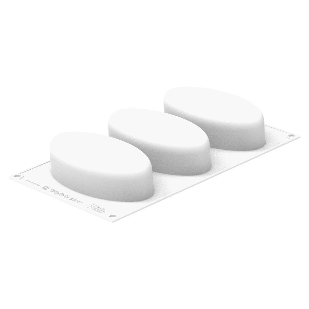 Silikomart ELLIPSE 335 Silicone Mold, 3 Cavities image 1