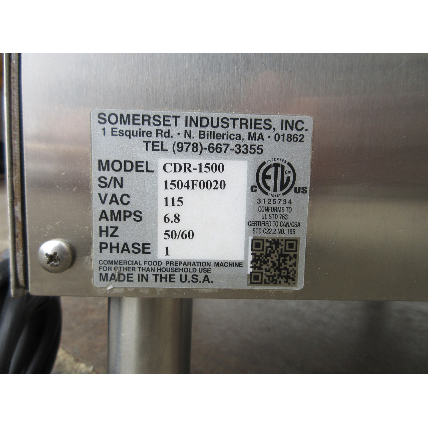 Somerset CDR-1500 Dough Roller, Used Excellent Condition image 3