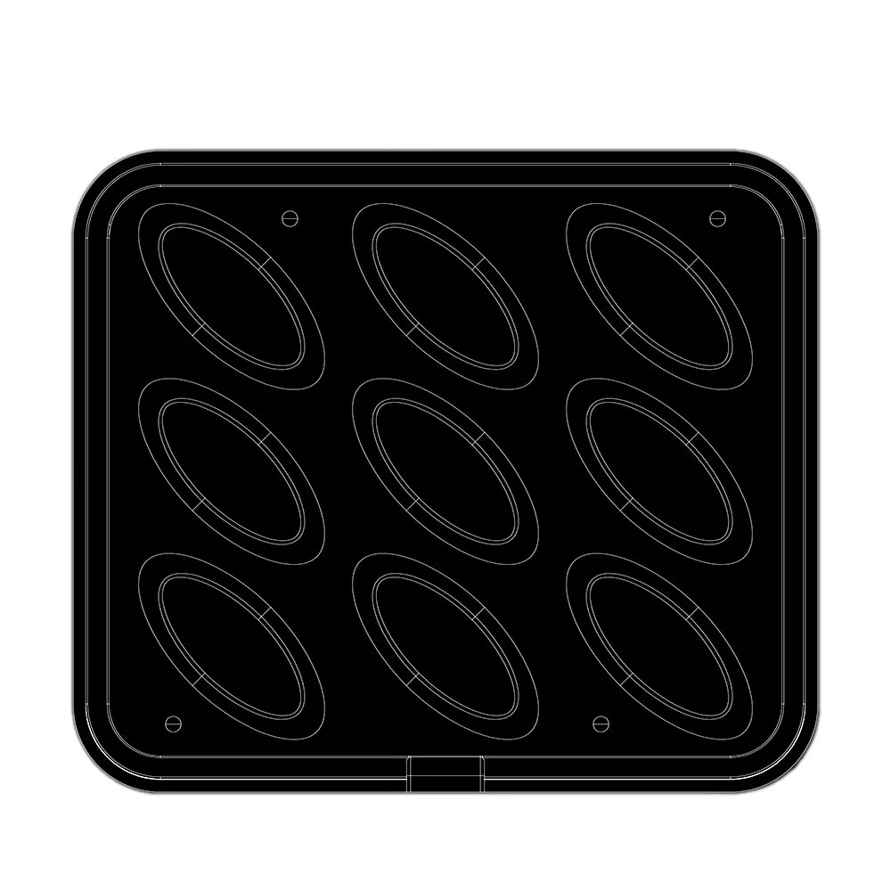 Pavoni Cookmatic Plate PIASTRA121 Oval Boat, 9 Cavities image 2