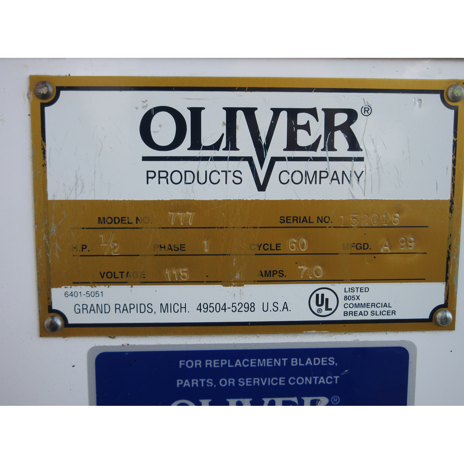Oliver 777 Bread Slicer 1/2" Cut, Used Excellent Condition image 3