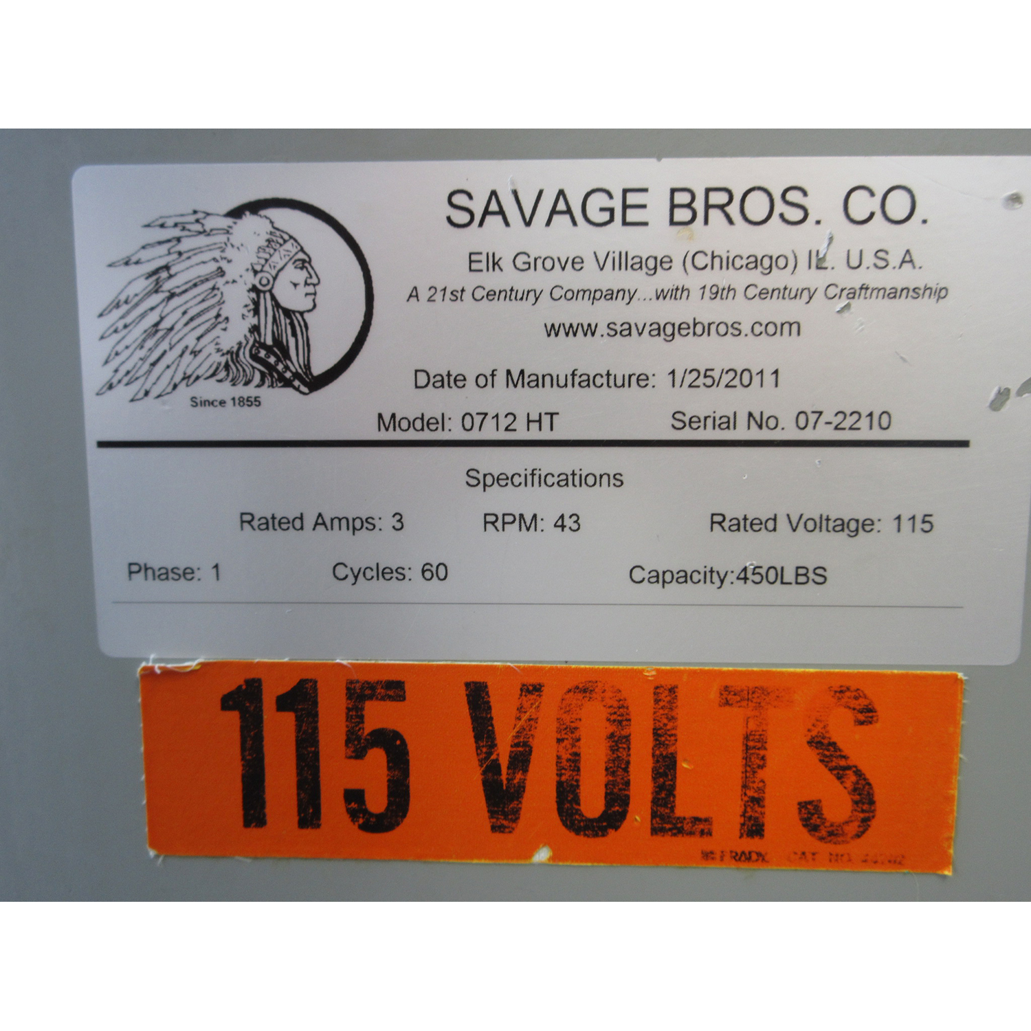 Savage Bros 0712HT Mixer Bowl Lifter, Used Excellent Condition image 4