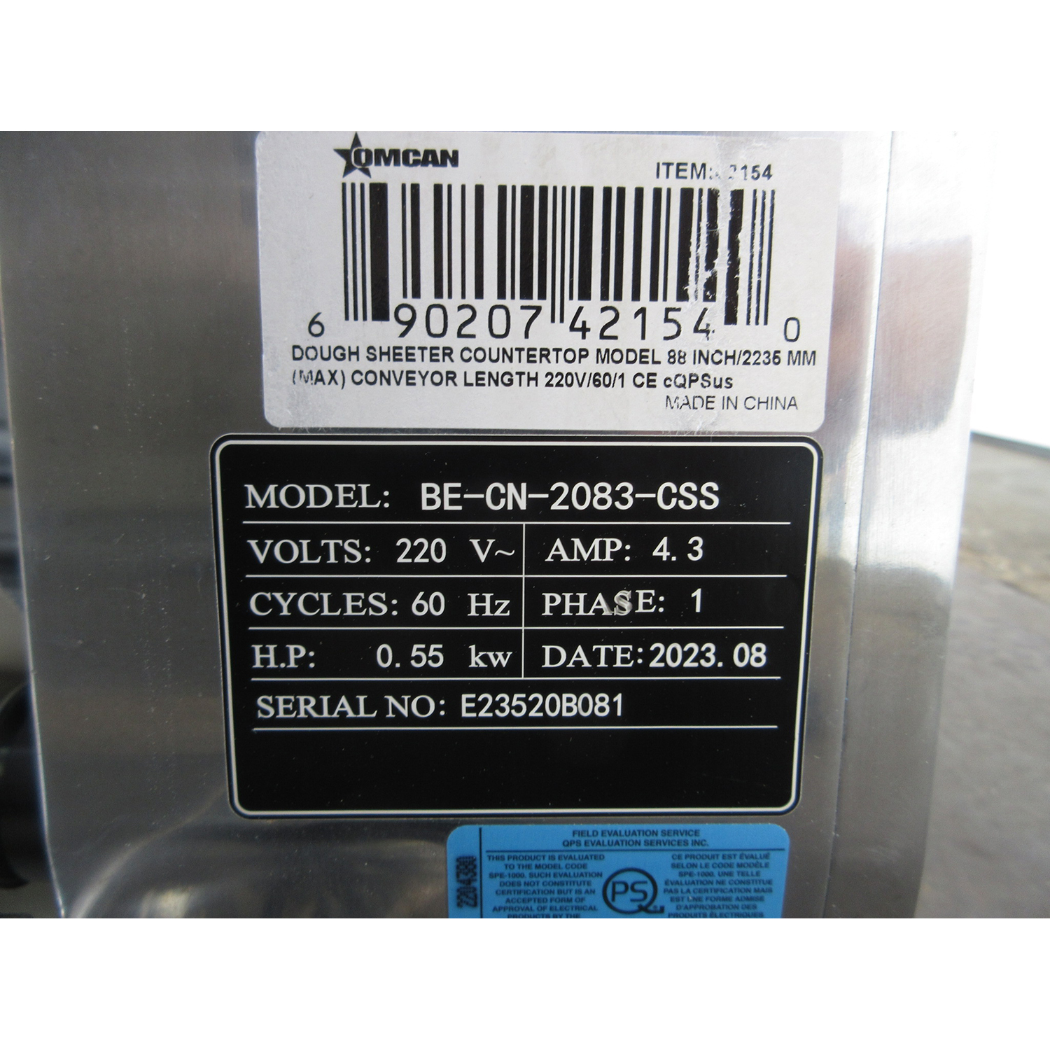 Omcan BE-CN-2083-CSC Countertop Dough Sheeter, Used Excellent Condition image 6