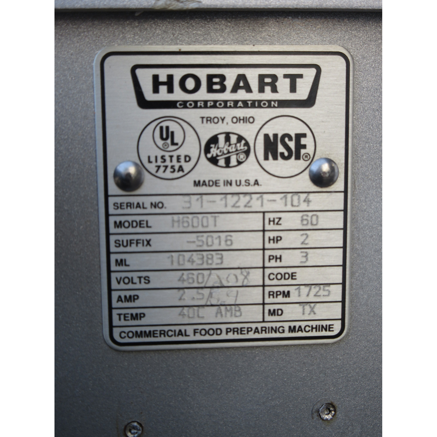 Hobart H600T 60 Qt Mixer, Used Excellent Condition image 3