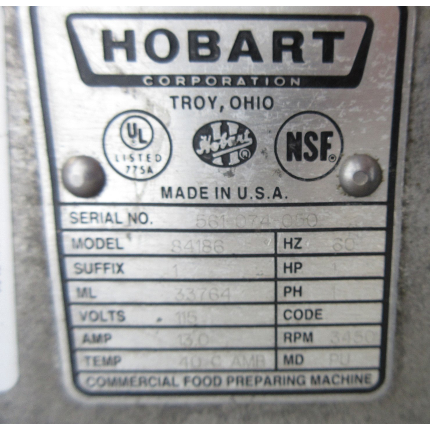 Hobart 84186 Buffalo Chopper, Used Excellent Condition image 3