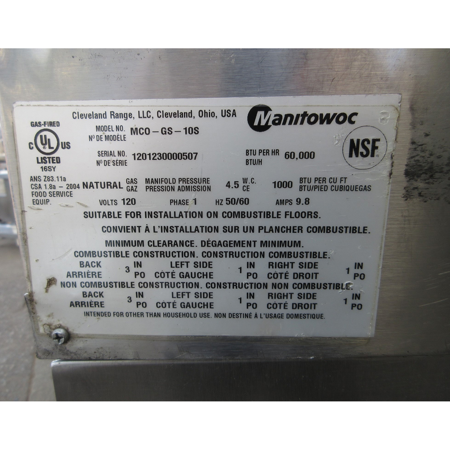 Garland MCO-GS-10S Natural Gas Double Deck Convection Oven, Used Excellent Condition image 5
