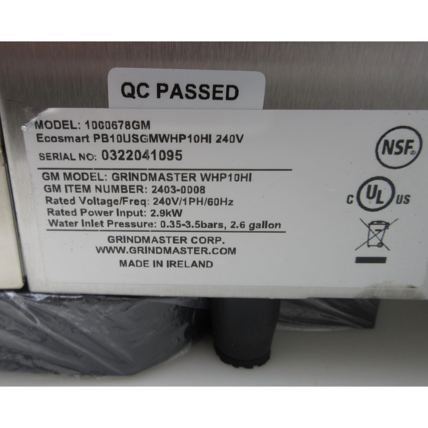Grindmaster WHP10HI-240 2.6 Gallon Electric Countertop Hot Water Dispenser, Used Excellent Condition image 2