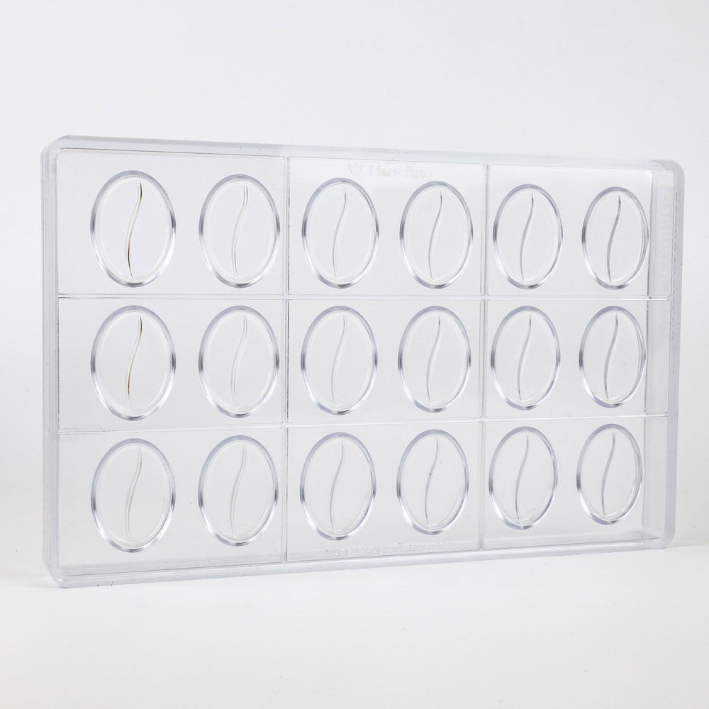 Martellato Flat Coffee Bean Polycarbonate Chocolate Mold, 18 Cavities image 3