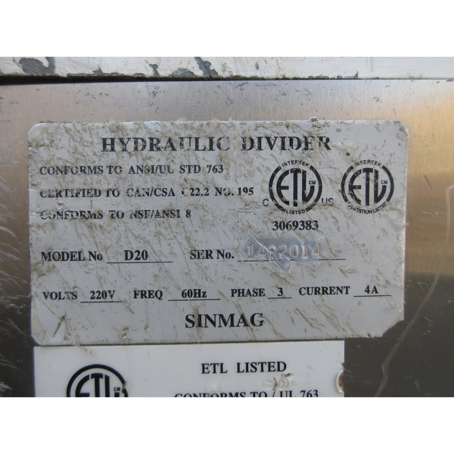 ABS D20 Hydraulic Dough Divider 20 Part, Used Excellent Condition image 4
