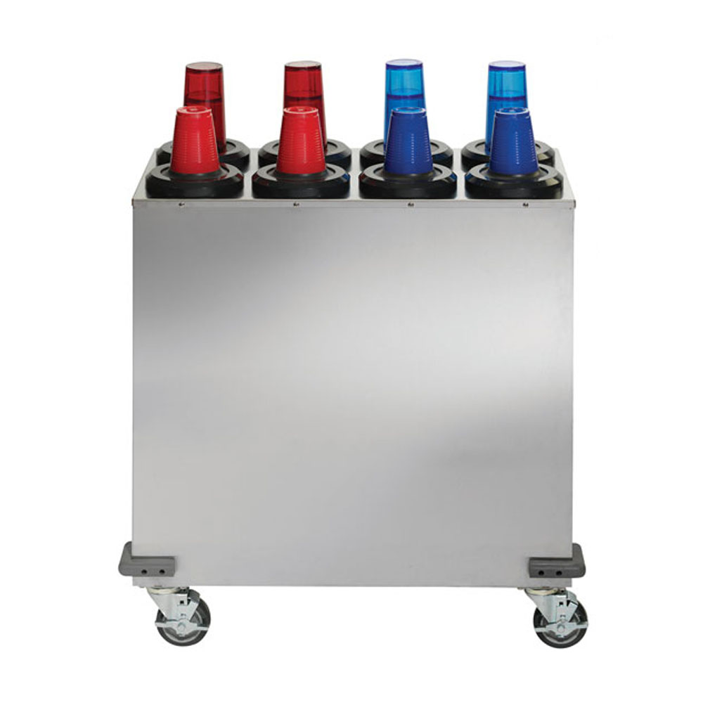 Dispense Rite Stainless Steel Mobile Cup Dispensing Cart, 8 Compartment image 2