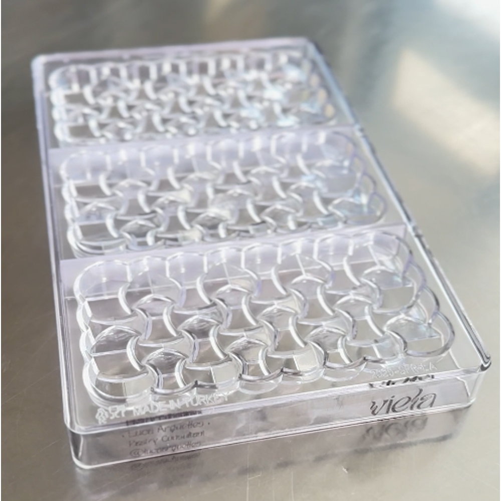 Safranne Faceted Tablet Polycarbonate Chocolate Mold, 3 Cavities image 1