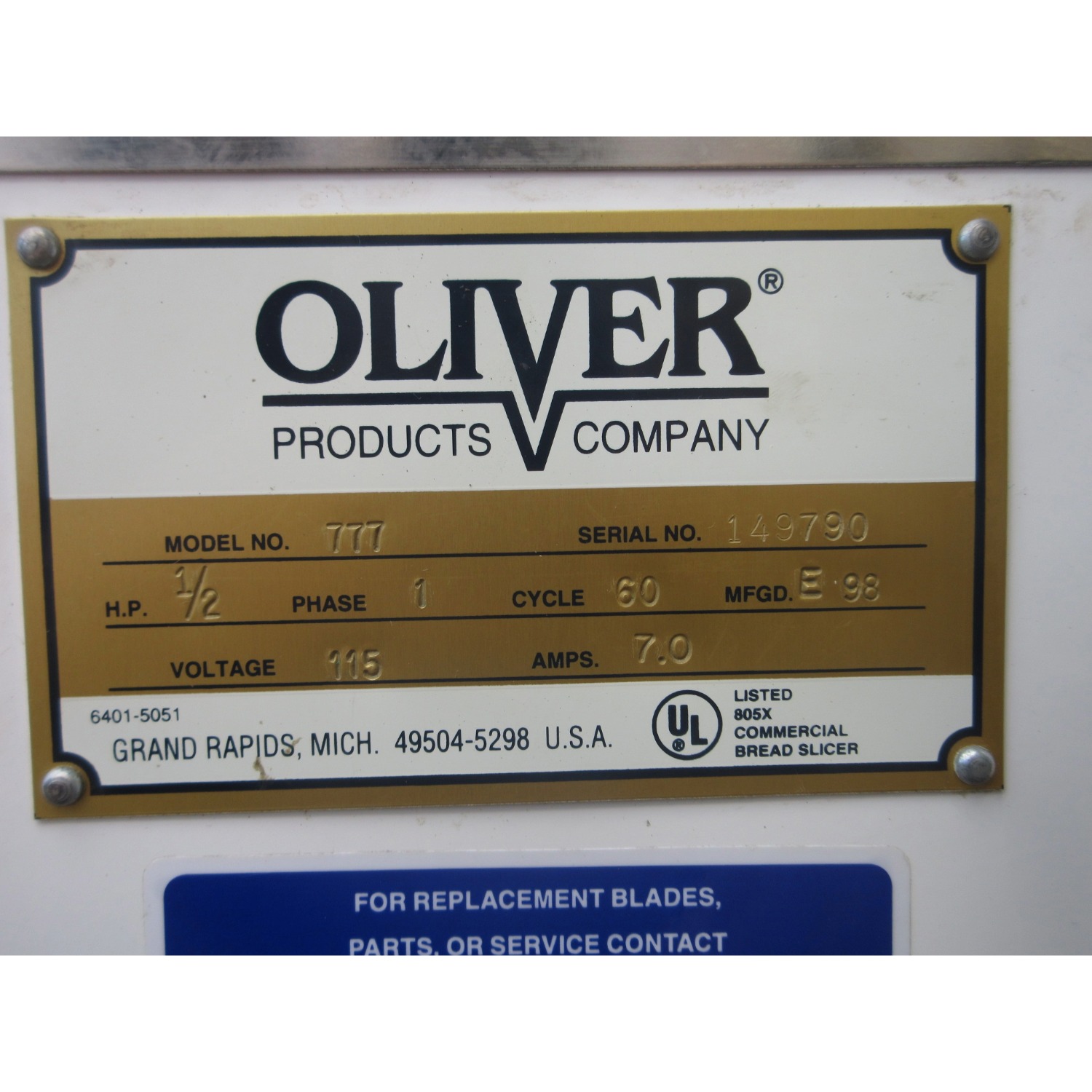 Oliver 777 Bread Slicer 1/2" Cut, Used Excellent Condition image 4