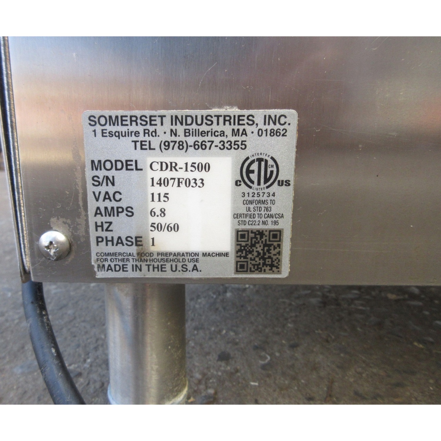 Somerset CDR-1500 Dough Roller, Used Excellent Condition image 3
