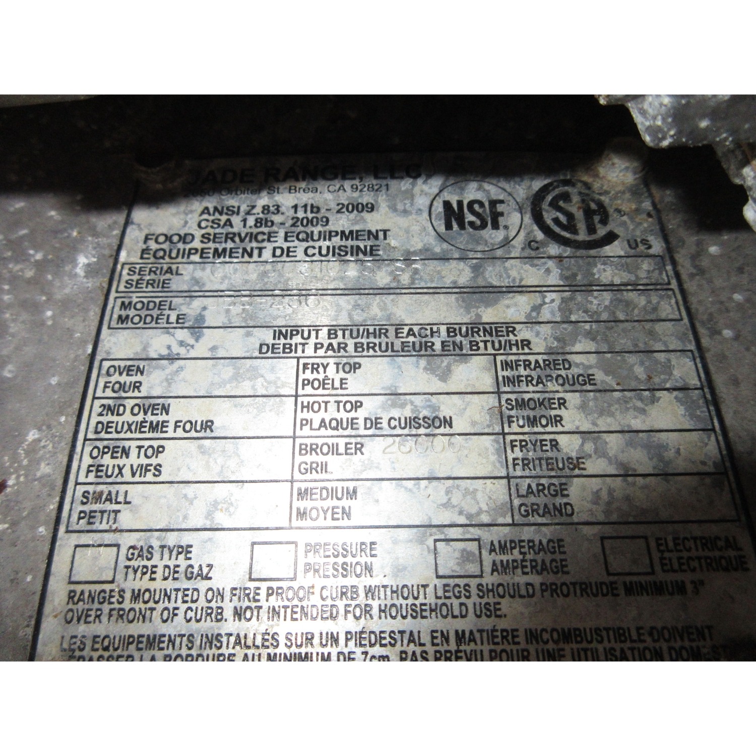 Jade JBB-236 Double Infrared Broiler, Used Excellent Condition image 6