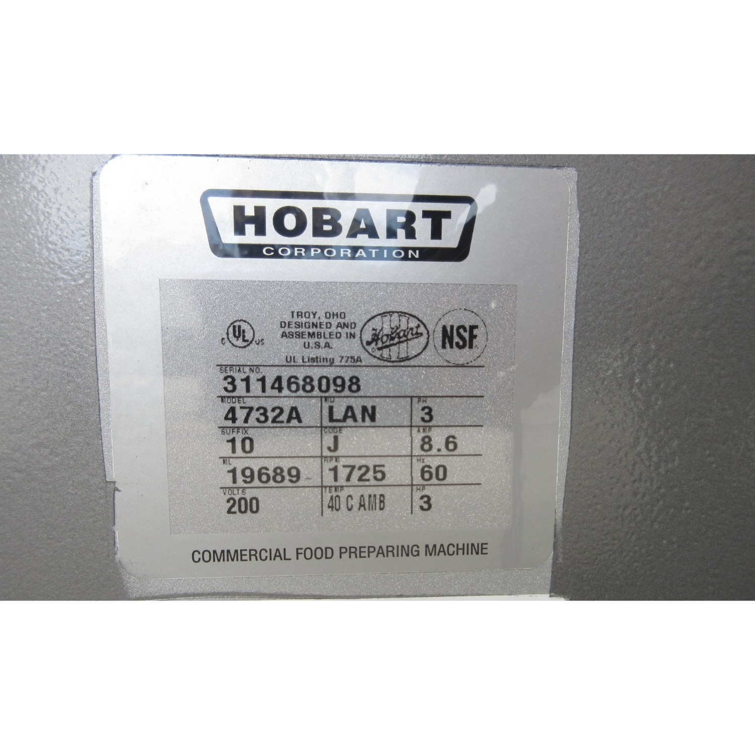 Hobart 4732A Meat Grinder, Used Excellent Condition image 3