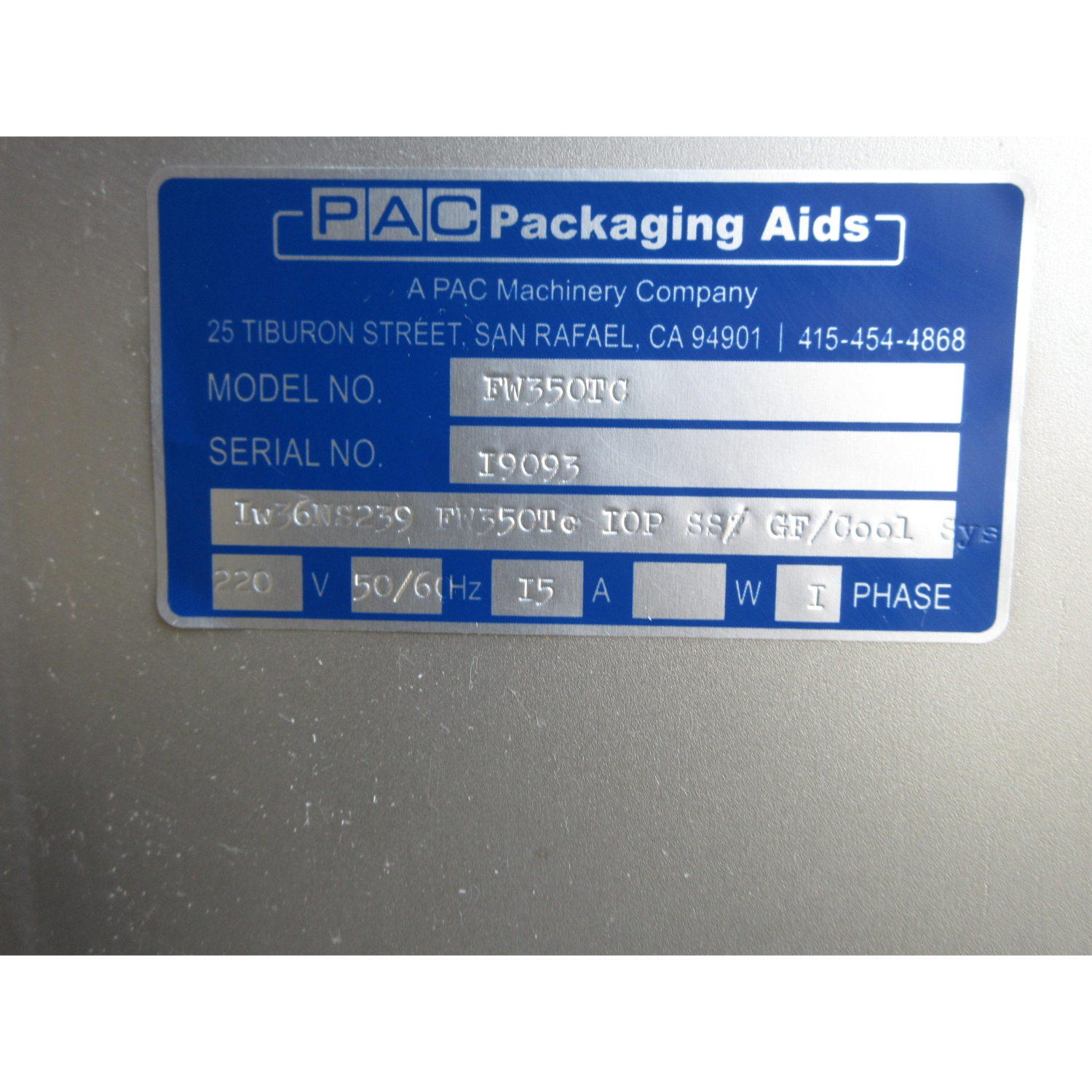 PAC FW350TC Flow Wrapper, Used Excellent Condition image 9