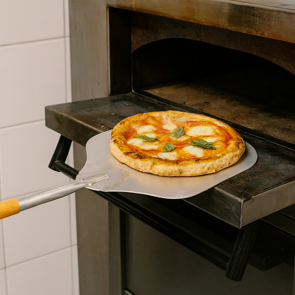 Update International Aluminum Pizza Peel, 12" x 52" image 1
