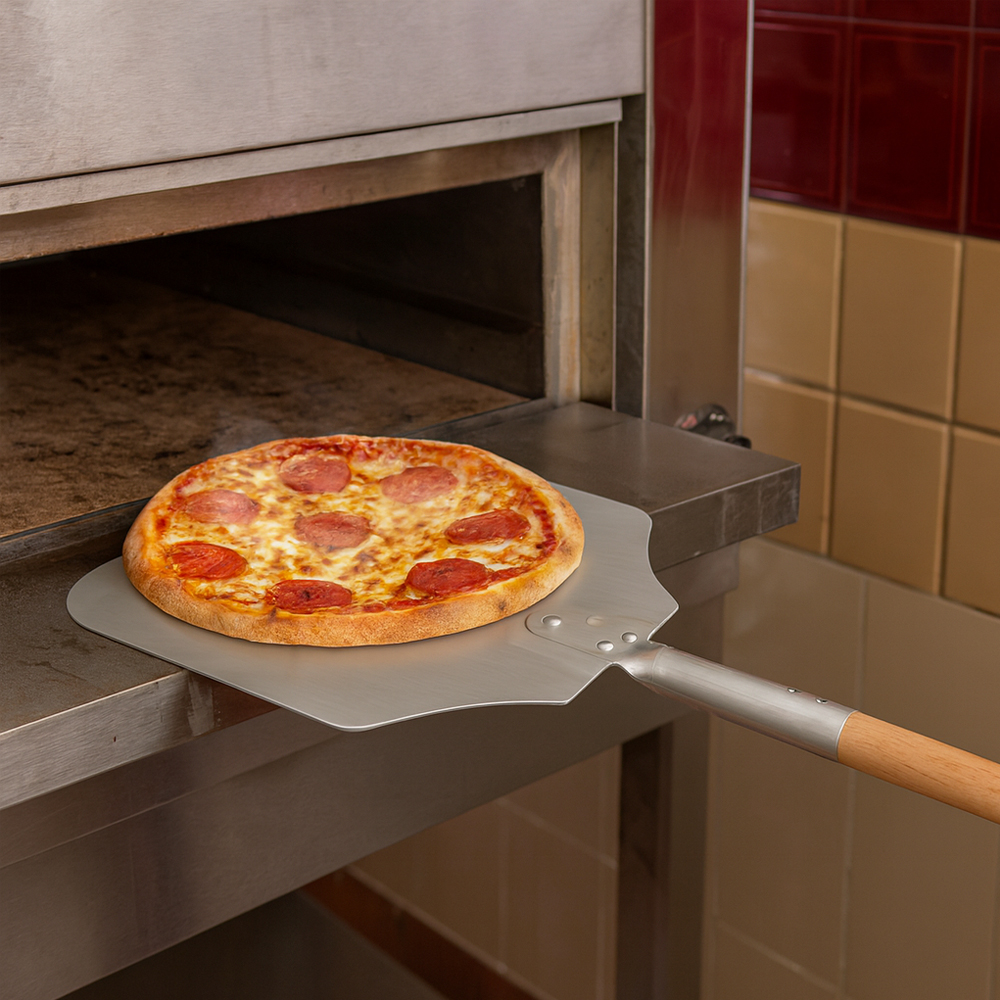 Winco Aluminum Pizza Peel, 12" x 14" Blade - 36" Overall Length image 1