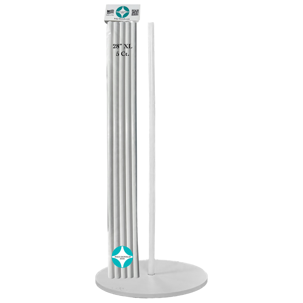 Poly-Dowels Long White Cake Dowels, 28" x 5/8" - Pack of 5 image 1