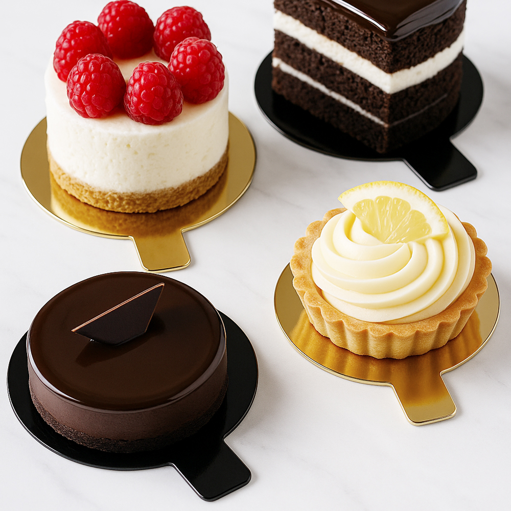 Double Sided Gold & Black Round Mono Board with Tab, 2.75" - Pack of 200 image 1