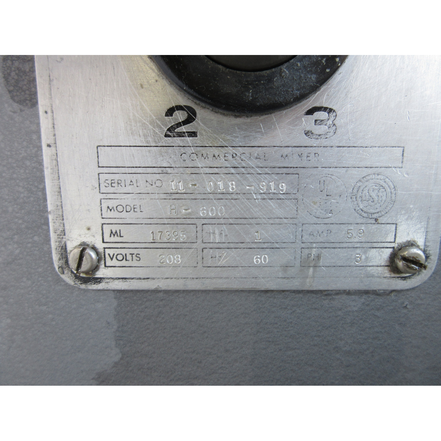 Hobart H-600 60 Qt Mixer, Bowl And 2 Attachments Included, Used Excellent Condition image 3