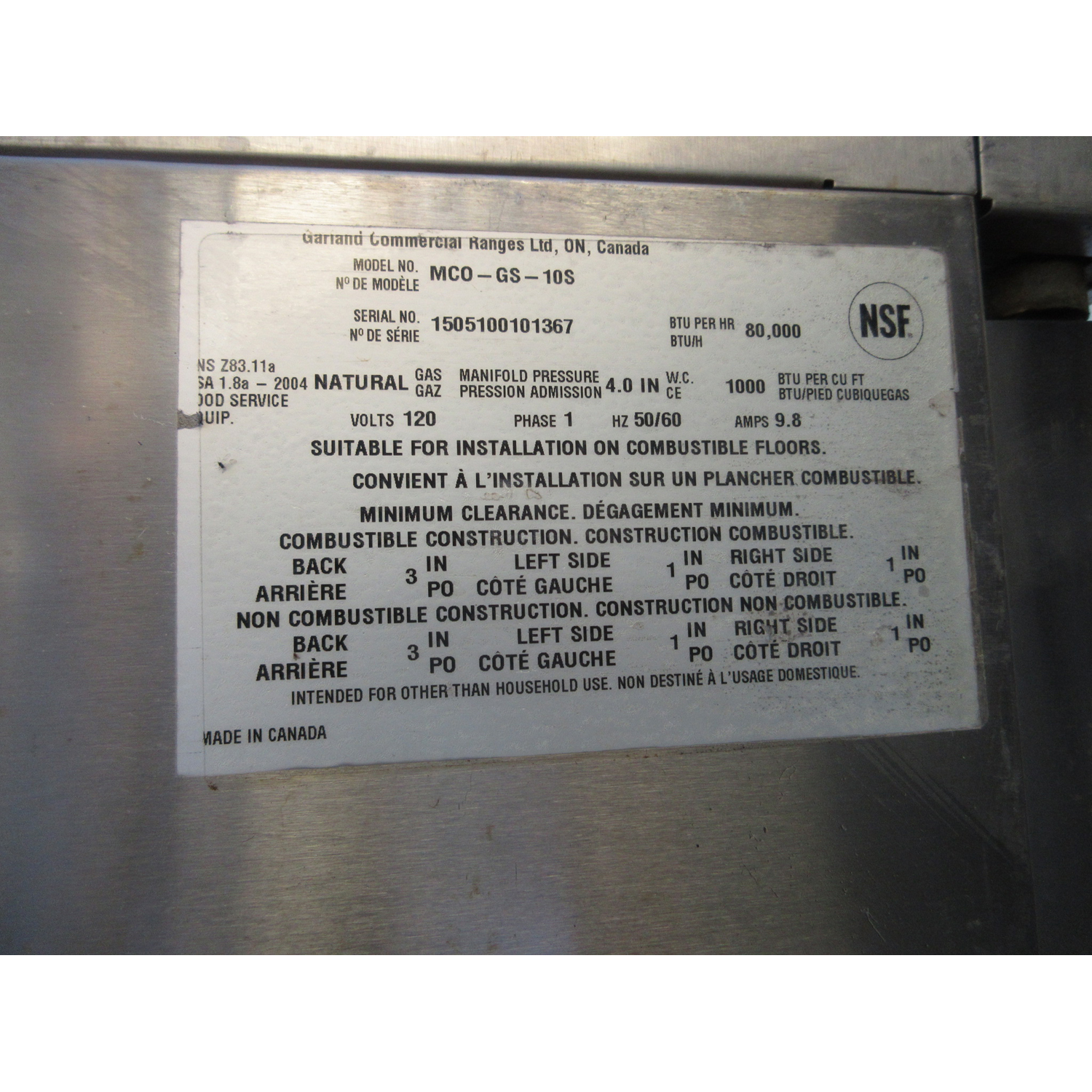 Garland MCO-GS-10S Natural Gas Double Deck Convection Oven, Used Excellent Condition image 3