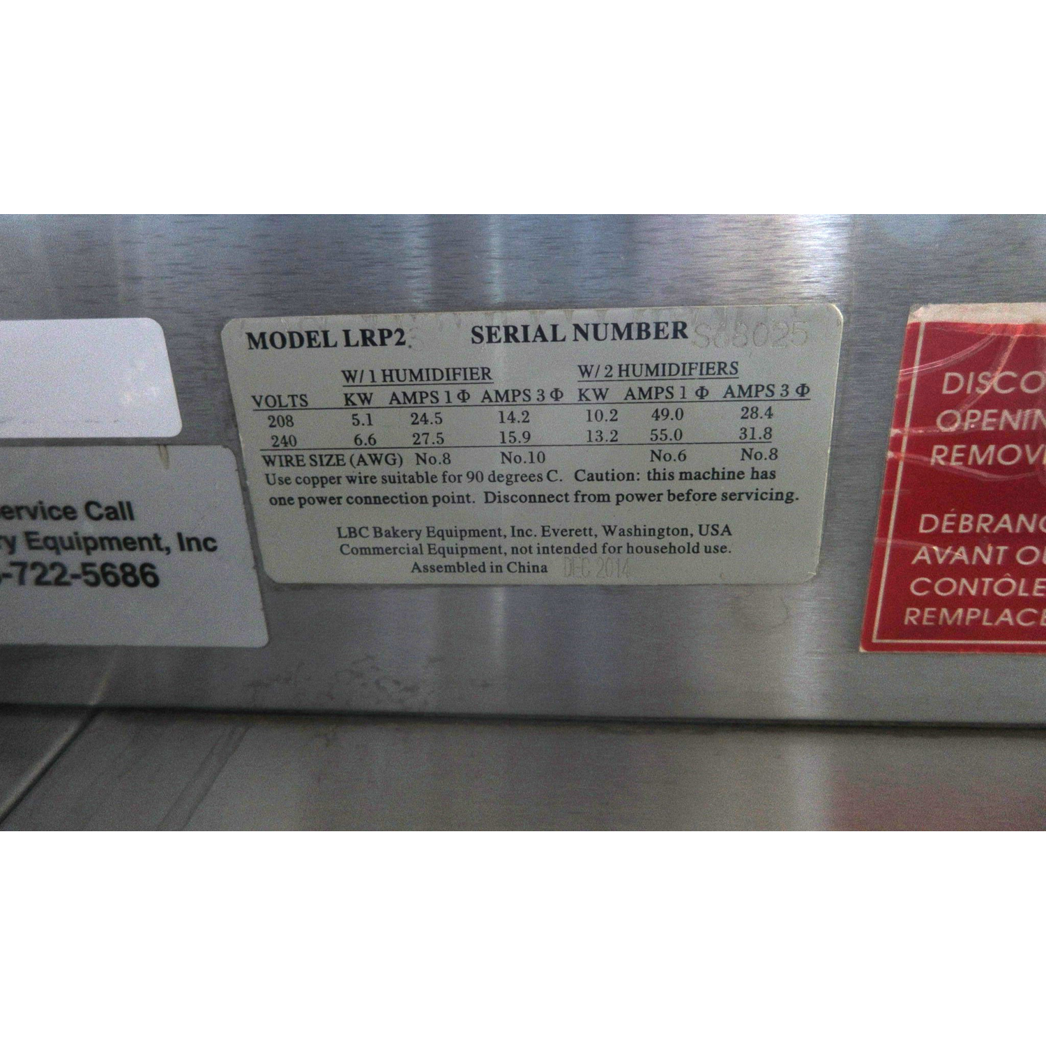 LBC LRP2S-40 Roll-In Proofer Cabinet, Used Excellent Condition image 4