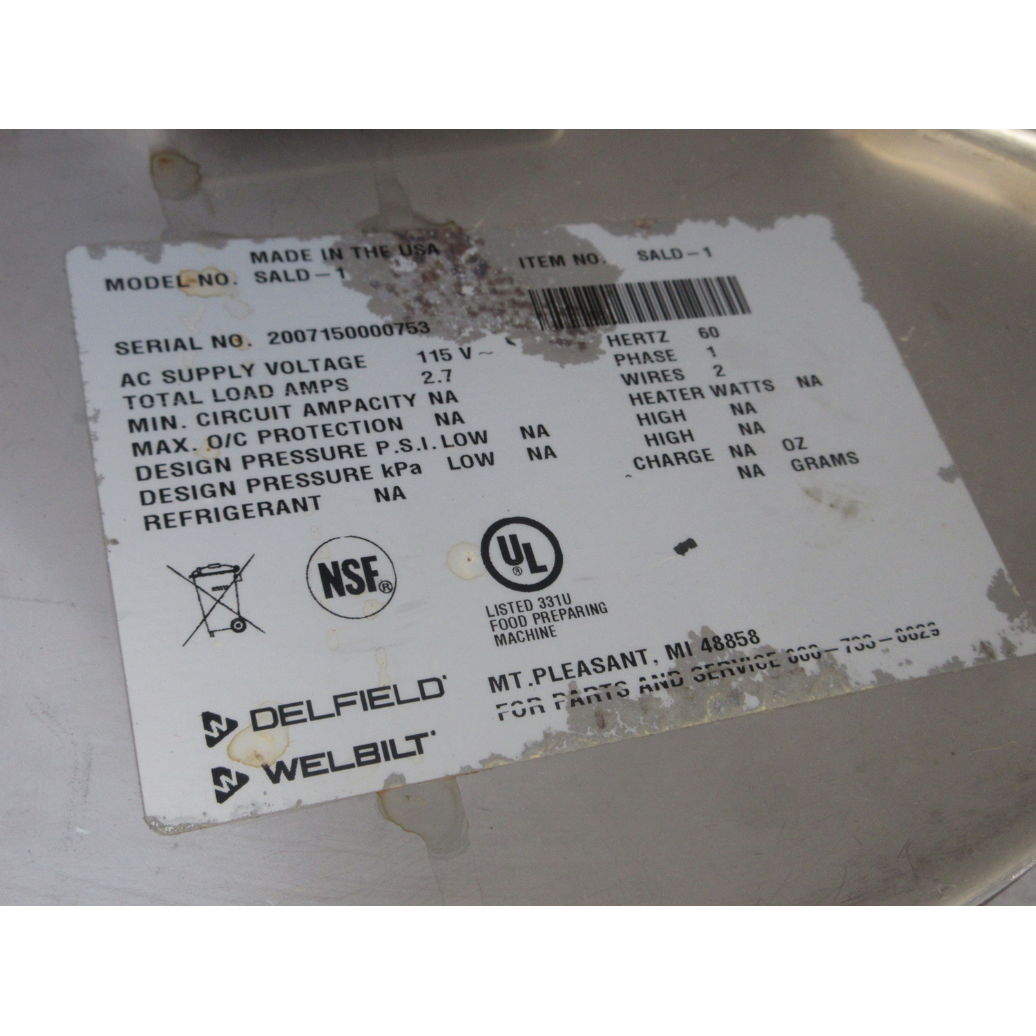 Delfield SALD-1 Commercial Stainless Steel Salad Dryer, Used Excellent Condition image 4