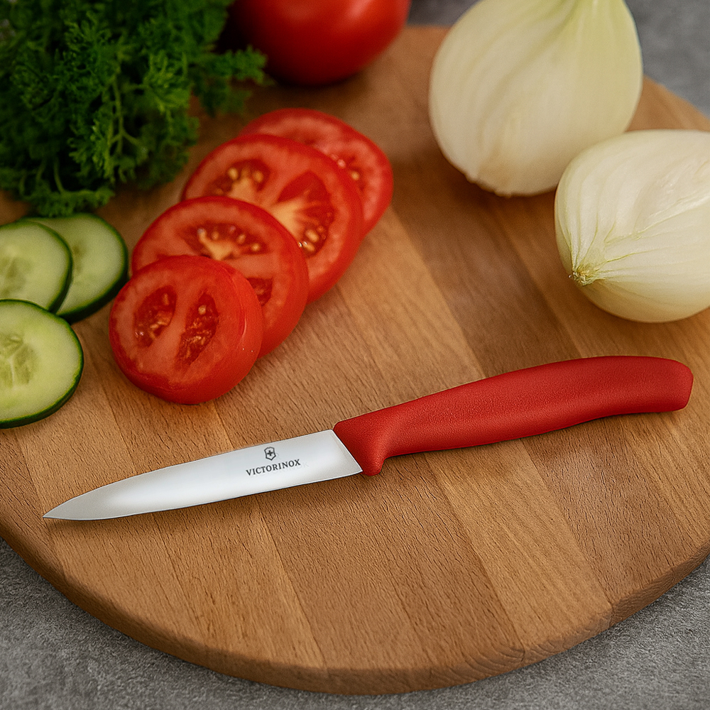 Victorinox Classic Paring Knife with Red Handle, 4" Blade image 1