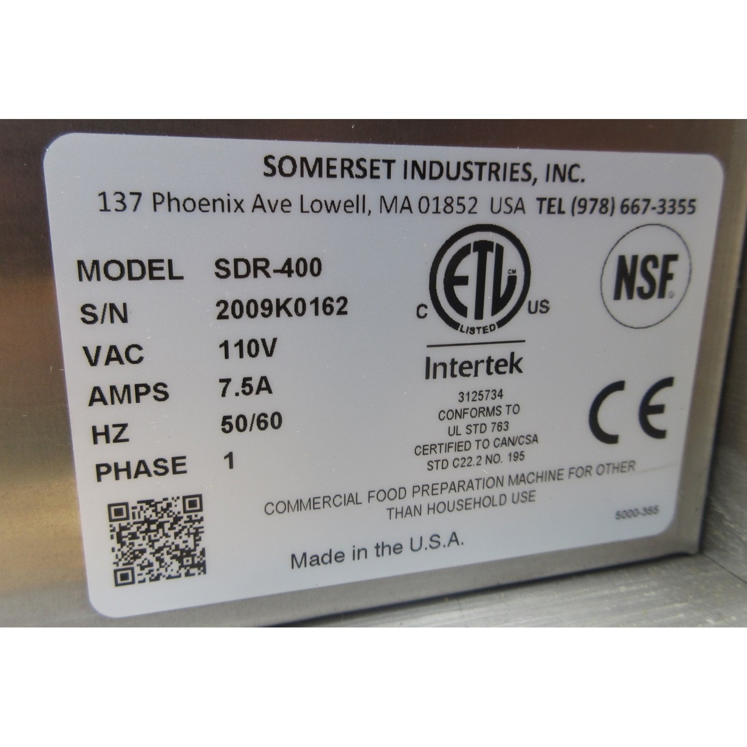 Somerset SDR-400 Dough Sheeter, Used Excellent Condition image 1