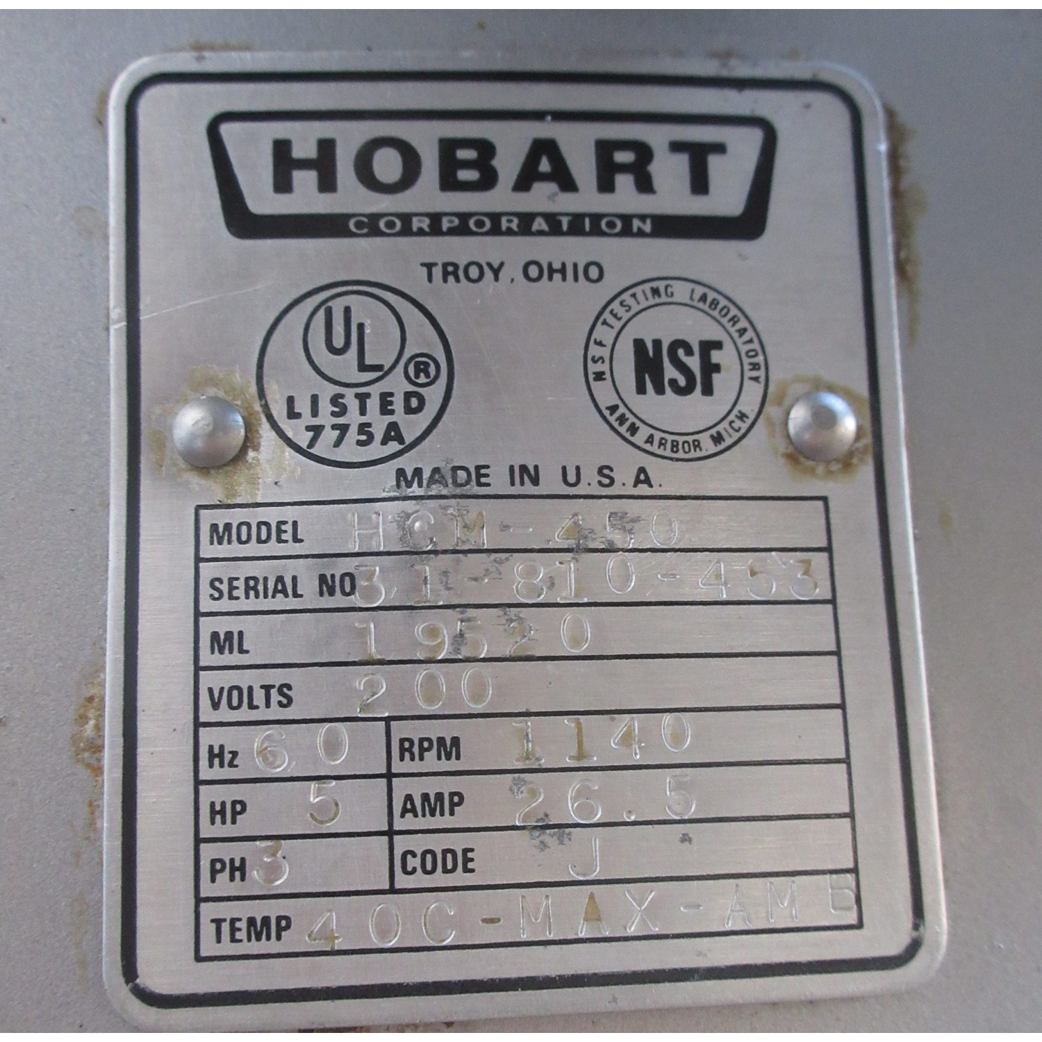 Hobart HCM-450 Cutter Mixer, Used Excellent Condition image 4