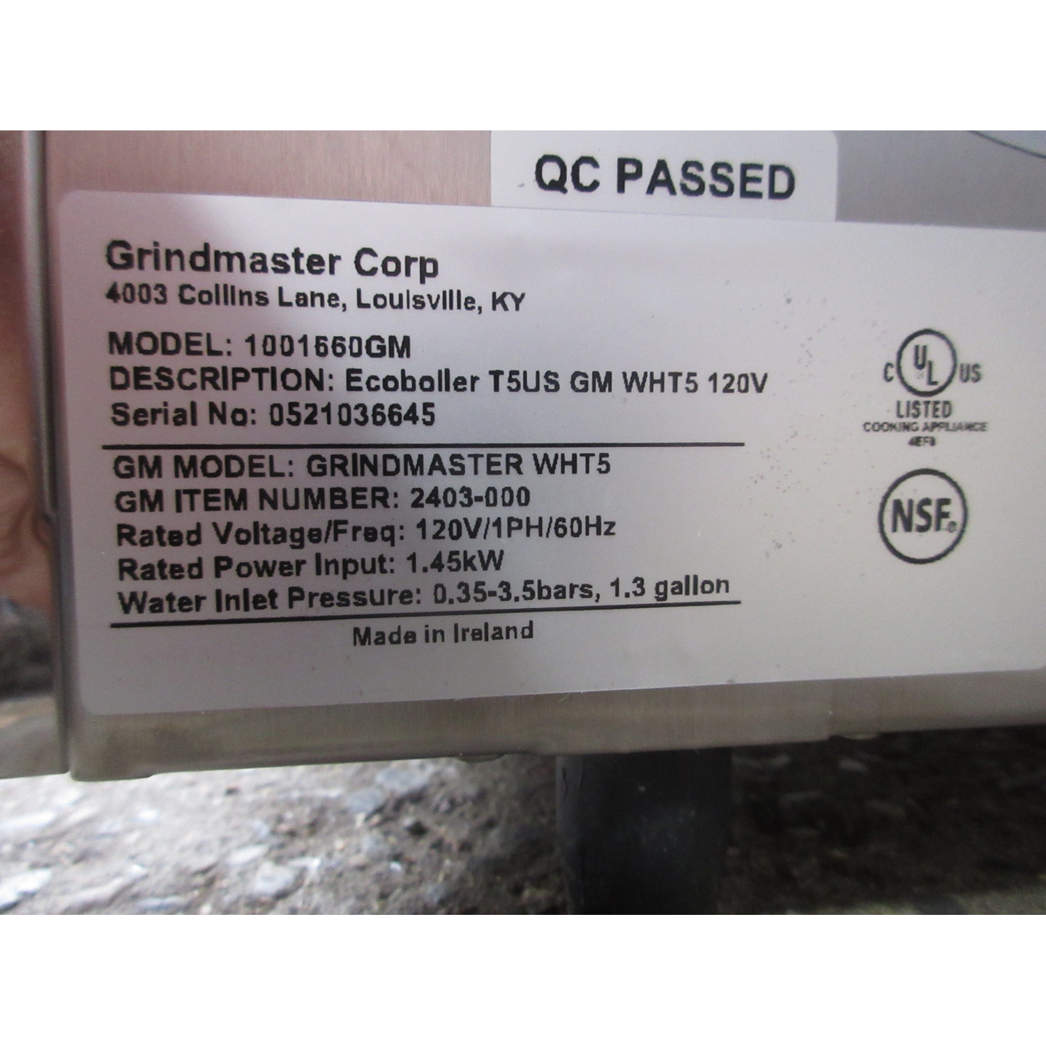 Grindmaster WHT5 Hot Water Dispenser 3.6 Gallon Per Hour, 120v image 1