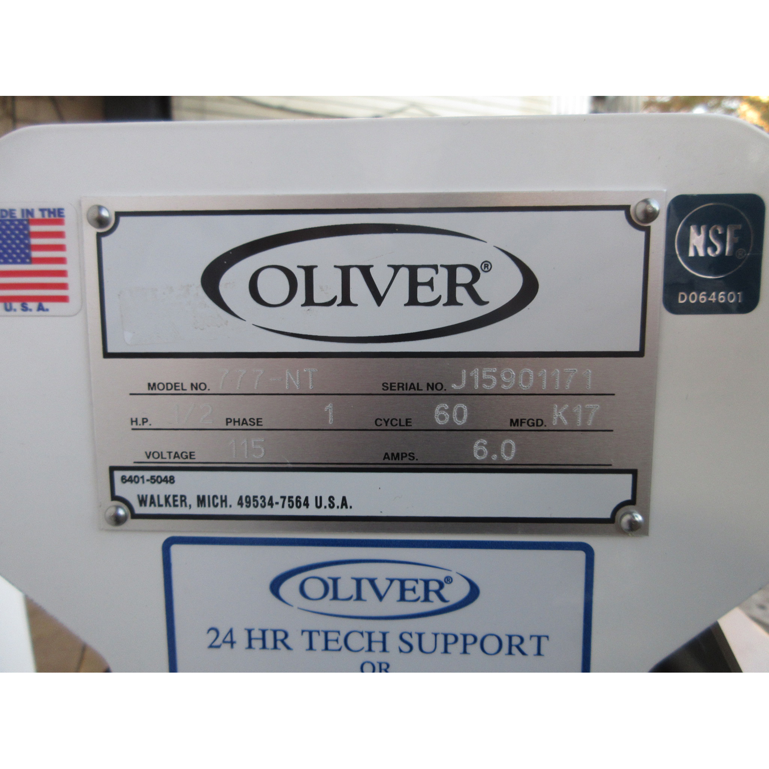 Oliver 777NT Bread Slicer 7/16" Cut, Used Excellent Condition image 3