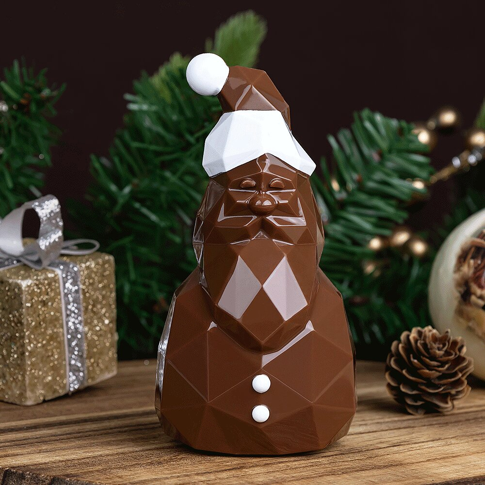 Martellato Clear Polycarbonate Chocolate Mold, Diamond Santa, 4 Cavities image 2