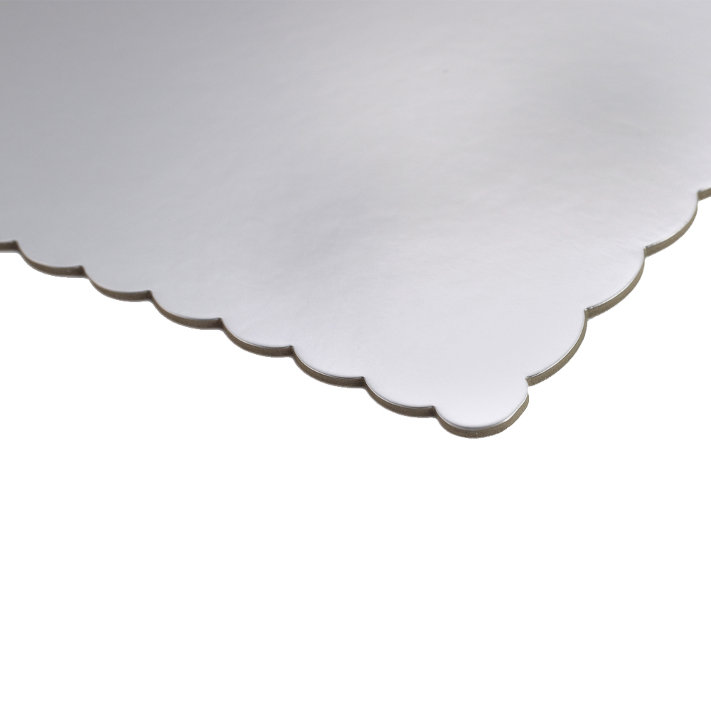 O'Creme Silver Scalloped Log Cake Boatd, 11.25" x 6.5" - Pack of 25 image 1